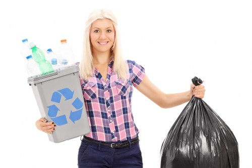 Various items being sorted for donation and recycling